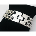 Mirror polishing personalized engravable heavy multi big chain bracelets with buckle